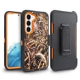 thumbnail image 1 of For Samsung Galaxy S23 Heavy Duty Rugged Shockproof Full Body Protection 360 Swivel Kicktand Holster Belt Clip And Built in Screen Protector Phone Cover Case - Camo Orange, 1 of 5