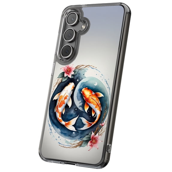 For Samsung Galaxy S23, Hybrid Clear, Koi Fish 1 Print, USA