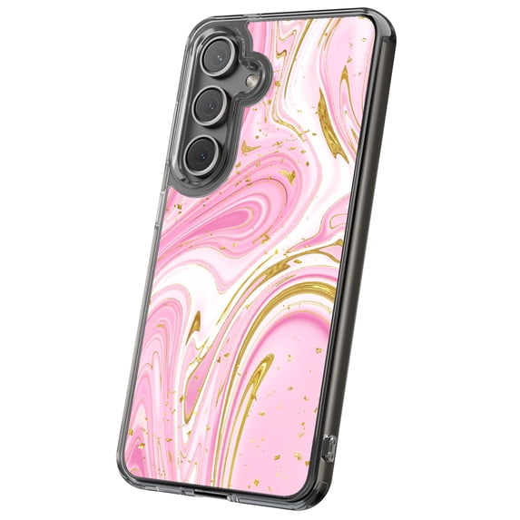 For Samsung Galaxy S23, Hybrid Clear, Opal Marble 11 Print, USA