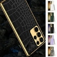 thumbnail image 1 of For Samsung Galaxy S23+ Luxury Shockproof Electroplate Plating Crocodile Leather Slim Soft Phone Case Cover Protective Shell, 1 of 5