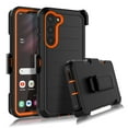 thumbnail image 1 of For Samsung Galaxy S23 Plus 6.6" Case, Heavy Duty Rugged Defender Case with [Belt Clip Holster] [Built in Screen Protecotr], Shockproof Full Body Protection Kickstand Cover, Orange, 1 of 8