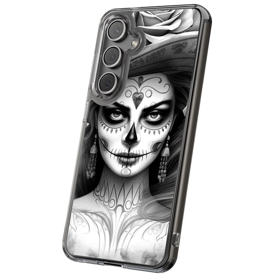 For Samsung Galaxy S23 Plus, Hybrid Clear, Dead Bride Print, USA