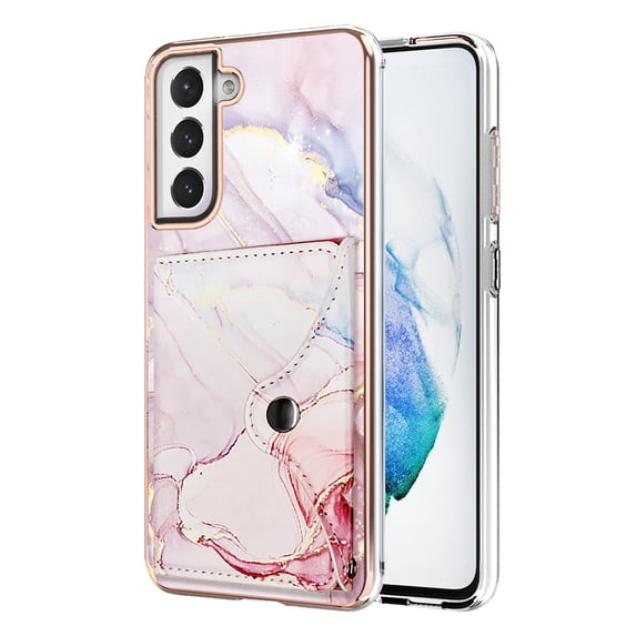 For Samsung Galaxy S23 Plus Marble Patterned Case with Card Holder, Back Folio Kickstand PU Leather + Soft Crystal Bumper Edge, Magnetic Clasp Back Cover For Samsung Galaxy S23 Plus,Marble #2