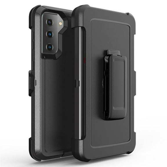 For Samsung Galaxy S23 / SM-S911 Heavy Duty Shockproof Armor Protective Hybrid Case Cover With Clip Black/Black