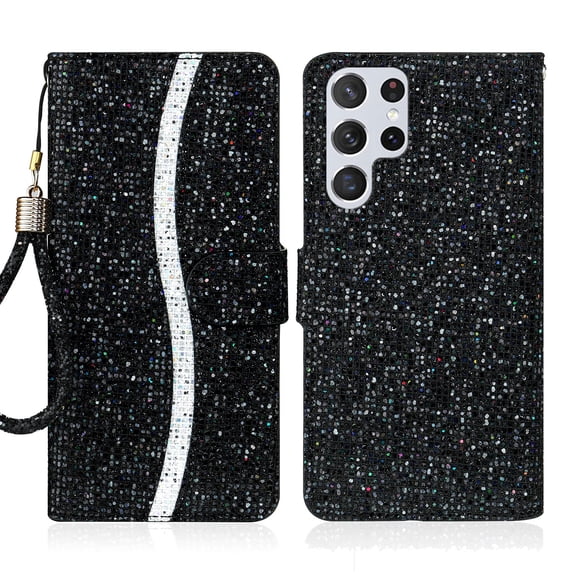 For Samsung Galaxy S23 Ultra 5G Glitter Powder Filp Leather Phone Case For Samsung Galaxy S23 Ultra 5G