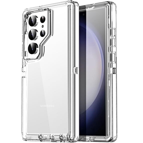 For Samsung Galaxy S23 Ultra Case Cover 3 in 1 Layers Rugged Heavy Duty Shockproof 6.8'' Clear