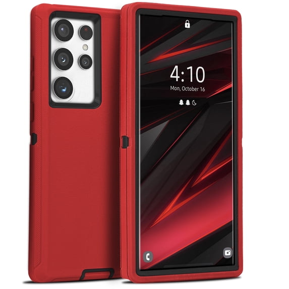 For Samsung Galaxy S23 Ultra Case Cover 3 in 1 Layers Rugged Heavy Duty Shockproof 6.8'' Red