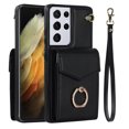 thumbnail image 1 of For Samsung Galaxy S23 Ultra/S23+/S23 Case Cover, Shockproof Leather Card Wallet Ring Stand Cover With Long Strap, 1 of 5