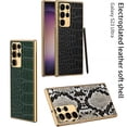 thumbnail image 1 of For Samsung Galaxy S23 Ultra/S23+/S23 Case Cover, Shockproof Luxury Electroplate Plating crocodile Leather Slim Cover, 1 of 6