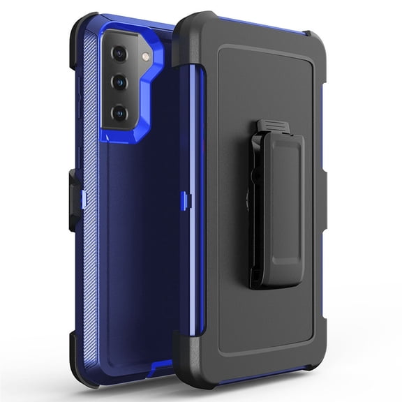 For Samsung Galaxy S23 Ultra / SM-S918 Heavy Duty Shockproof Armor Protective Hybrid Case Cover With Clip Blue/Blue