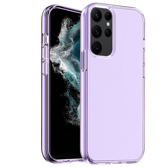 For Samsung Galaxy S23 Ultra Transparent Shock Absorption Thick TPU Rubber Gel Ultra Thick Hybrid Protective Slim Back Cover ,Xpm Phone Case [ Purple ]