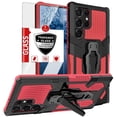thumbnail image 1 of For Samsung Galaxy S24 5G Rugged Case with Screen Protector & Belt Clip,Decase Dual Layer [TPU+ PC] Hybrid Protective Case [Outdoor Sports] Full Body Shockproof Hard Back Cover,Red, 1 of 8