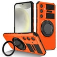 thumbnail image 1 of For Samsung Galaxy S24 Case, S24 Case with Invisible Stand, Military Grade Protective Cases with Ring[Adjustable & Foldable] ,Magnetic for Samsung Galaxy S24 case,Shockproof,Orange, 1 of 11
