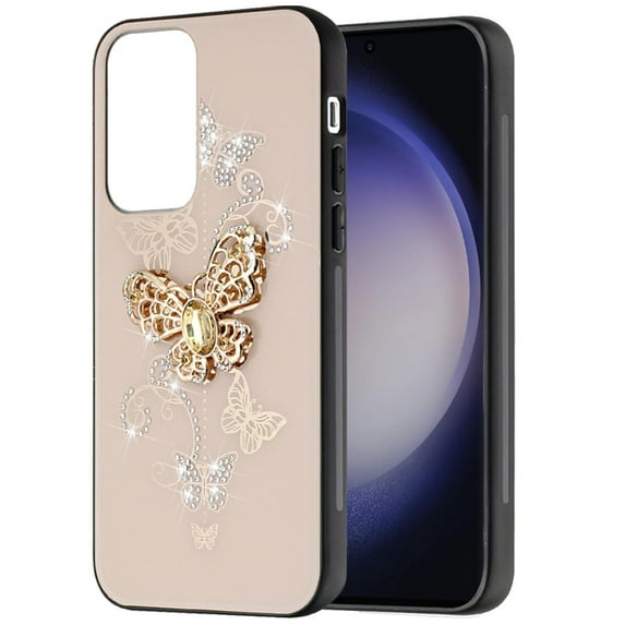For Samsung Galaxy S24 Case Rhinestone Bling Decor Glitter Fashion Phone Cover