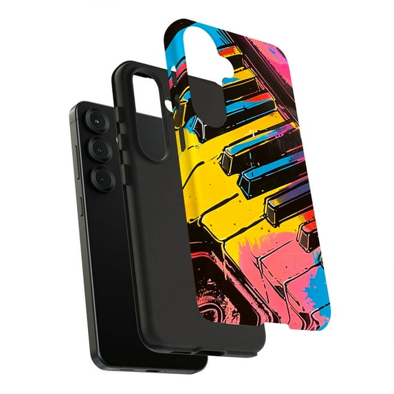 For Samsung Galaxy S24, Dual-Layer, Color Piano Key Print, USA