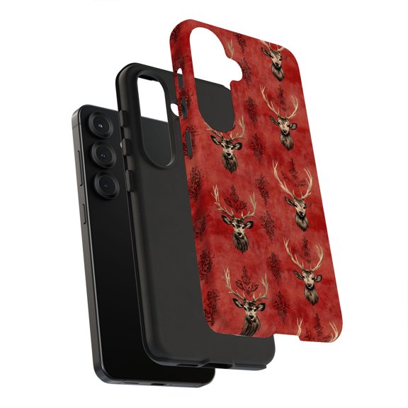For Samsung Galaxy S24, Dual-Layer, Snow Deer 2 Print, USA