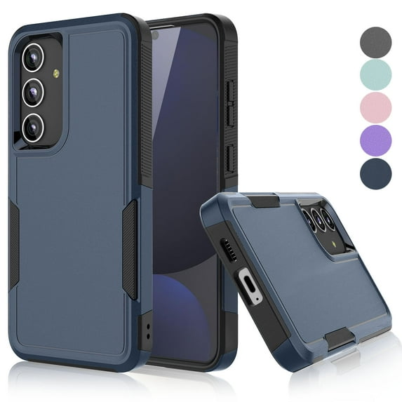 For Samsung Galaxy S24 FE Case, Shockproof Heavy Duty Rugged Phone Case for Samsung Galaxy S24 FE, Tekcoo Military Grade Protection Dual Layer Sturdy Durable Cover Cute Bumper - Blue