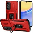 thumbnail image 1 of For Samsung Galaxy S24 FE /Fan Edition Camera Cover Phone Case with Magnetic Rotation Ring Stand [Military Grade] Hybrid Hard TPU Cover ,Xpm Phone Case [ Red ], 1 of 7