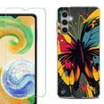 thumbnail image 1 of For Samsung Galaxy S24 FE Fan Edition Phone Case Cover with Tempered Glass Screen Protector, by OneToughShield - Abstract Butterfly, 1 of 4