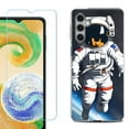 thumbnail image 1 of For Samsung Galaxy S24 FE Fan Edition Phone Case Cover with Tempered Glass Screen Protector, by OneToughShield - Astronaut, 1 of 4