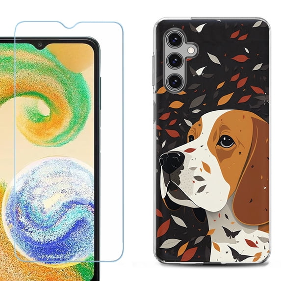 For Samsung Galaxy S24 FE Fan Edition Phone Case Cover with Tempered Glass Screen Protector, by OneToughShield - Beagle