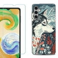 thumbnail image 1 of For Samsung Galaxy S24 FE Fan Edition Phone Case Cover with Tempered Glass Screen Protector, by OneToughShield - Calm Husky, 1 of 4