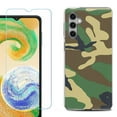 thumbnail image 1 of For Samsung Galaxy S24 FE Fan Edition Phone Case Cover with Tempered Glass Screen Protector, by OneToughShield - Camo Green, 1 of 4