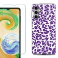 thumbnail image 1 of For Samsung Galaxy S24 FE Fan Edition Phone Case Cover with Tempered Glass Screen Protector, by OneToughShield - Cheetah Purple, 1 of 4