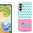 thumbnail image 1 of For Samsung Galaxy S24 FE Fan Edition Phone Case Cover with Tempered Glass Screen Protector, by OneToughShield - Chevron/Dachshund/Puppy, 1 of 4