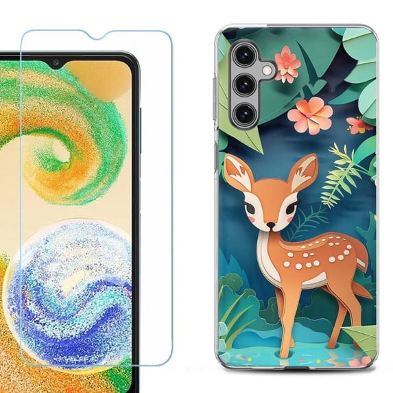 For Samsung Galaxy S24 FE Fan Edition Phone Case Cover with Tempered Glass Screen Protector, by OneToughShield - Fawn Craft