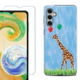 thumbnail image 1 of For Samsung Galaxy S24 FE Fan Edition Phone Case Cover with Tempered Glass Screen Protector, by OneToughShield - Giraffe/Balloon, 1 of 4