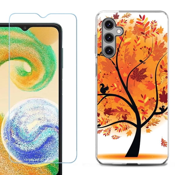 For Samsung Galaxy S24 FE Fan Edition Phone Case Cover with Tempered Glass Screen Protector, by OneToughShield - Golden Tree