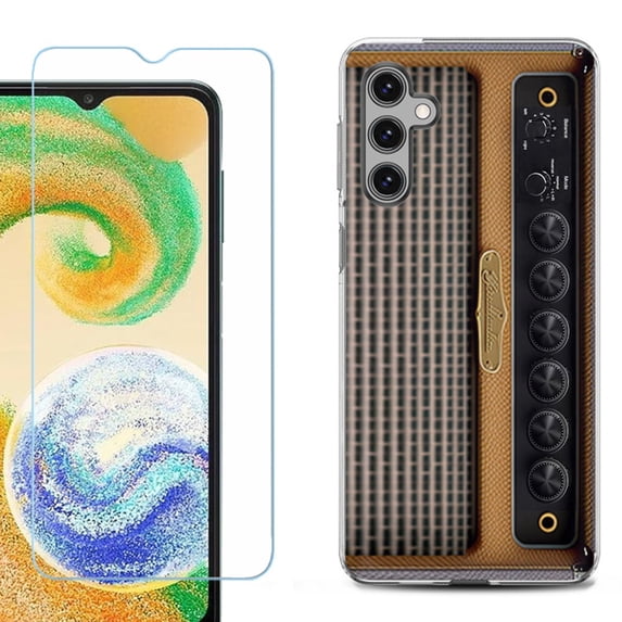 For Samsung Galaxy S24 FE Fan Edition Phone Case Cover with Tempered Glass Screen Protector, by OneToughShield - Guitar Amp