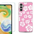 thumbnail image 1 of For Samsung Galaxy S24 FE Fan Edition Phone Case Cover with Tempered Glass Screen Protector, by OneToughShield - Hibiscus Pink, 1 of 4