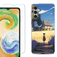 thumbnail image 1 of For Samsung Galaxy S24 FE Fan Edition Phone Case Cover with Tempered Glass Screen Protector, by OneToughShield - Lavender Summer, 1 of 4