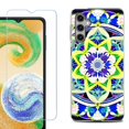 thumbnail image 1 of For Samsung Galaxy S24 FE Fan Edition Phone Case Cover with Tempered Glass Screen Protector, by OneToughShield - Mandalas Color, 1 of 4