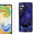 thumbnail image 1 of For Samsung Galaxy S24 FE Fan Edition Phone Case Cover with Tempered Glass Screen Protector, by OneToughShield - Midnight Forest, 1 of 4