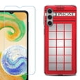 thumbnail image 1 of For Samsung Galaxy S24 FE Fan Edition Phone Case Cover with Tempered Glass Screen Protector, by OneToughShield - Phone Booth Red, 1 of 4