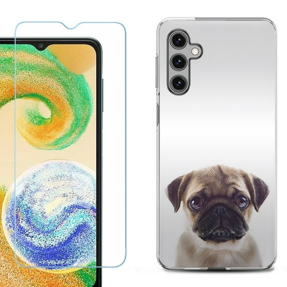 For Samsung Galaxy S24 FE Fan Edition Phone Case Cover with Tempered Glass Screen Protector, by OneToughShield - Pug Face
