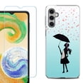 thumbnail image 1 of For Samsung Galaxy S24 FE Fan Edition Phone Case Cover with Tempered Glass Screen Protector, by OneToughShield - Rain/Hearts, 1 of 4