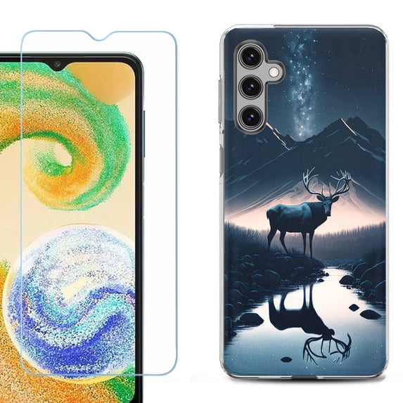 For Samsung Galaxy S24 FE Fan Edition Phone Case Cover with Tempered Glass Screen Protector, by OneToughShield - River Elk