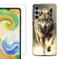 thumbnail image 1 of For Samsung Galaxy S24 FE Fan Edition Phone Case Cover with Tempered Glass Screen Protector, by OneToughShield - Running Wolf, 1 of 4