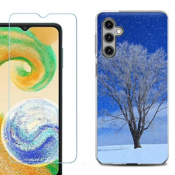 For Samsung Galaxy S24 FE Fan Edition Phone Case Cover with Tempered Glass Screen Protector, by OneToughShield - Snowing Tree
