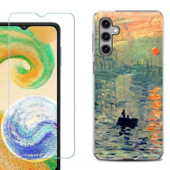 For Samsung Galaxy S24 FE Fan Edition Phone Case Cover with Tempered Glass Screen Protector, by OneToughShield - Sunrise Impression