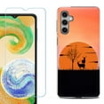 thumbnail image 1 of For Samsung Galaxy S24 FE Fan Edition Phone Case Cover with Tempered Glass Screen Protector, by OneToughShield - Sunset Deer, 1 of 4