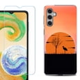 thumbnail image 1 of For Samsung Galaxy S24 FE Fan Edition Phone Case Cover with Tempered Glass Screen Protector, by OneToughShield - Sunset Flamingo, 1 of 4