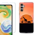 thumbnail image 1 of For Samsung Galaxy S24 FE Fan Edition Phone Case Cover with Tempered Glass Screen Protector, by OneToughShield - Sunset Safari, 1 of 4
