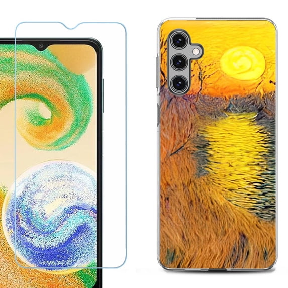 For Samsung Galaxy S24 FE Fan Edition Phone Case Cover with Tempered Glass Screen Protector, by OneToughShield - Sunset