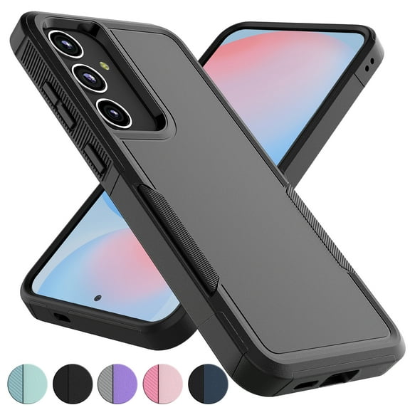 For Samsung Galaxy S24 FE Phone Case, Ebizware Shockproof Case Military Grade Heavy Duty Full Body Protection Rugged Cover for Galaxy S24 FE, Black