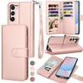 thumbnail image 1 of For Samsung Galaxy S24 FE Wallet Case with Credit Card Holder, Wrist Strap for Women Men, Tekcoo Detachable Magnetic Phone Case for Galaxy S24 FE Leather Wallet Flip Folio Kickstand Cover, Rose Gold, 1 of 8